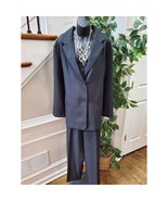 Alfred Dunner Women Black Polyester Single Breasted Jacket &amp; Pant 2 Pc S... - $93.73 CAD