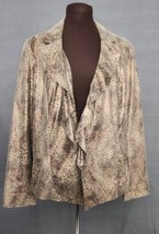 Chicos Gold Cheetah Aerin Ruffle Jacket Chocolate Brown Shacket Lined NWT Sz 2 L - £39.30 GBP
