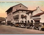 Masonic Temple Street View Santa Barbara CA Hand Colored Albertype Postc... - $54.31
