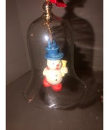 2 Clear Bell With Snowman &amp; Carousel Horse Dingers Ornaments-Ruffled Edge - £7.93 GBP