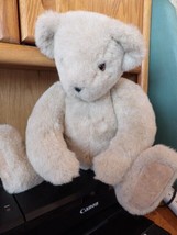 1994 Vermont Teddy Bear Jointed Stuffed Animal Plush Oatmeal Cream Moveable 22&quot; - £7.98 GBP