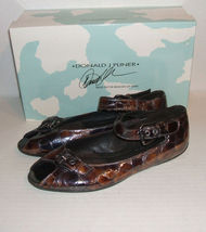 Donald J Pliner GIORGI Women&#39;s Italian Croc-Print Dress Flat Loafers 7.5 M MINTY - $29.99