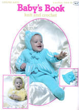 Baby&#39;s Book Leisure Arts Knit &amp; Crochet 1979 Blanket Sweater Sets Bunting Jacket - £7.85 GBP