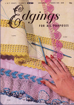Edgings For All Purposes Crochet Coats &amp; Clarks 1952 Vintage #288 Vgc Htf - £11.00 GBP