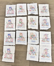 15 Vintage Embroidered Cotton Kiddie Quilt Block Nursery Rhymes Bo Peep - $28.22