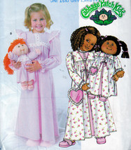 Cpk Doll + Child Matching Robe & Nightie Size 6 7 8 Pattern Butterick 4012 Uncut - $14.98