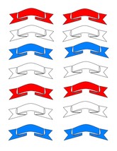 Red white Blue Ribbons4-Digital ClipArt - £0.97 GBP