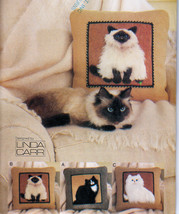 Cat Portrait Pillows! Plush 3 D Look! Vogue 7445 Pattern Mint - $14.98