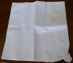 White Linen Cotton Elegant Batten-burg lace Dining Napkind set of 4 - £27.25 GBP