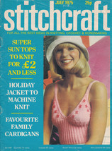 Stitchcraft Sun Tops Needlework Crochet Knit Embroider July &#39;75 Vintage Magazine - £6.27 GBP