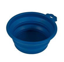 Petmate Silicone Round Travel Pet Bowl Navy Blue 1ea/MD - £16.54 GBP