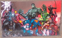The Avengers &amp; Justice League Glossy Print 11 x 17 In Hard Plastic Sleeve - $24.99
