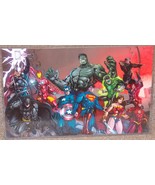 The Avengers &amp; Justice League Glossy Print 11 x 17 In Hard Plastic Sleeve - £19.73 GBP