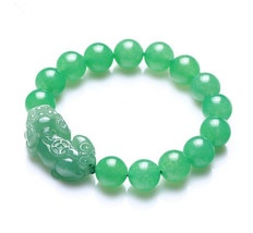 12mm natural  green Aventurine jade good luck beaded prayer yoga charm b... - $29.69