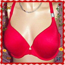 34C 34D 38DD Brt Red w Lace Body by Victorias Secret Front Close DEMI Bra RARE - £31.89 GBP