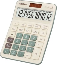 Large Lcd Display 12 Digit Number Big Button Tax Financial, Os-130T Green - £28.72 GBP