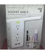 New Sharper Image Socket Shelf 8 Port Surge Protector 6 Wall Outlet 2 USB - £19.75 GBP