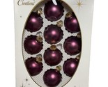 Sparkling Creations  Matte Purple 1.5 in Glass Ornaments Set of 10  USA - £16.85 GBP