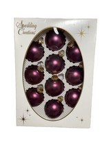 Sparkling Creations  Matte Purple 1.5 in Glass Ornaments Set of 10  USA - £16.85 GBP