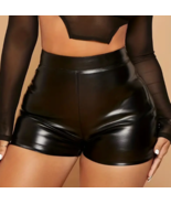 Women Wet Look Faux Leather Booty Shorts High Waist Hot Pants Clubwear S... - $12.89 CAD