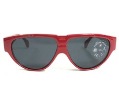 Vaurnet Kids Sunglasses POUILLOUX B200 Red Geometric Frames with Blue Le... - $55.89