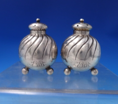 Dominick and Haff Sterling Silver Salt Pepper Shaker Set 2pc Swirls #504... - £84.41 GBP