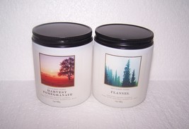 Bath & Body Works Flannel & Harvest Pomegranate Scented Jar Candle 7 oz x2 - £21.57 GBP