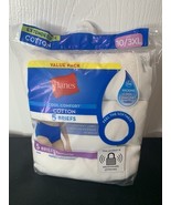 Womens Hanes Cotton Briefs Five Pack Size 10 3XL White Tagless Moisture ... - $21.81 CAD