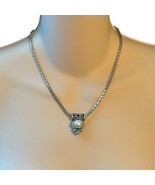 Brighton reversible Pendant necklace Gold tone muted white silver tone 17&quot; - $641.91 MXN