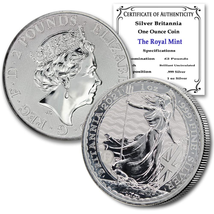 2021 UK 1 Oz Silver Britannia Coin Brilliant Uncirculated with a Certificate of  - £47.57 GBP