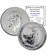 2021 UK 1 Oz Silver Britannia Coin Brilliant Uncirculated with a Certifi... - £47.84 GBP