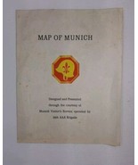 Vintage MAP OF MUNICH GERMANY, 38TH AAA BRIGADE,  Munich Visitor&#39;s Burea... - $9.46