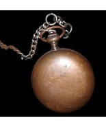 Old antique mid-century gold plated pocket watch with chain 1950s - €107,46 EUR