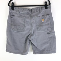 Carhartt Men&#39;s Gray Cotton Blend Rugged Flex Rigby Relaxed Fit Shorts Size 36 - £19.12 GBP