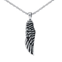 Sterling Silver Angel&#39;s Wing Pendant/Necklace Funeral Cremation Urn for Ashes - £68.14 GBP