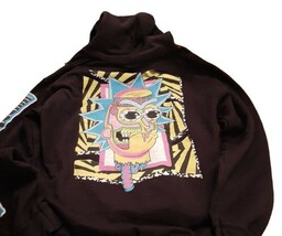 Rick and Morty Mens Small Black Graphic Hoodie Sweatshirt - Adult Swim P... - $16.80
