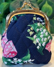 Vera Bradley Return to Happiness Framed Kiss Lock Floral Coin Purse Wallet - $19.00