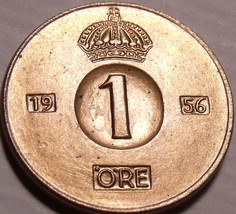 Gem Unc Sweden 1956 Ore~Mint Error Die Crack Over The 9~All Coins~Free S... - $4.40
