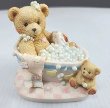 Cherished Teddies Bubblin&#39; Over With Love Betty Baby Bear In Bathtub Girl shelf6 - £8.58 GBP
