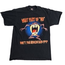 1996 TAZ Devil  &quot;What Part of NO&quot; Black T-Shirt Size Medium Humor - £27.65 GBP