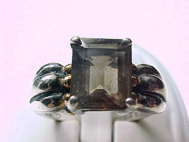 Vintage SMOKY TOPAZ Ring in Sterling Silver - Size 7 - £47.27 GBP