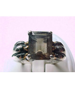 Vintage SMOKY TOPAZ Ring in Sterling Silver - Size 7 - £47.96 GBP
