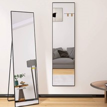 Modern Full Length Floor Mirror with Stand or Wall Mount with Black Frame - $3,663.84 MXN