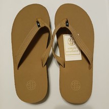 Simply Southern Women&#39;s Size Small - 5.5-6.5 Leather Flip Flop Chestnut Brown - £15.64 GBP