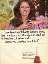 1978 Cutex Nailpolish Jennifer O&#39;Neill Sexy Brunette Vintage Print Ad 1970s - £4.98 GBP