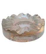 Vintage Blenco Heavy Ice Textured Clear Glass Cigar Ashtray 7 1/2&quot; x 2&quot; - £17.34 GBP