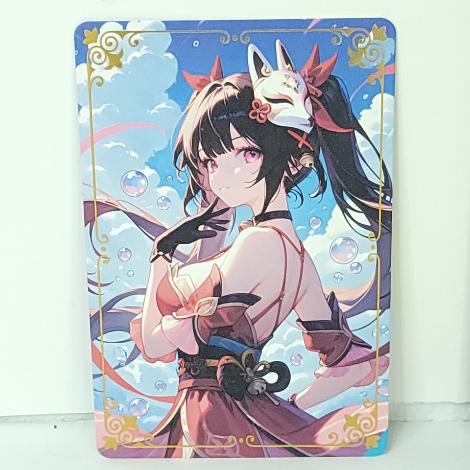 Sparkle Gold Premium Waifu Card Starry Skies Anime Wall Art Oversized Bo... - $19.34
