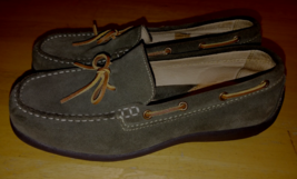 Land&#39;s End Ladies Leather TOP-STITCHED SLIP-ON MOCS-8.5 B-BARELY WORN-NICE - £16.39 GBP