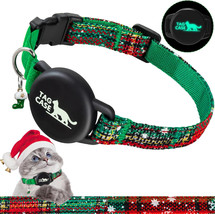 Christmas AirTag Cat Collar with Waterproof Air tag Holder - Luminous De... - £5.25 GBP