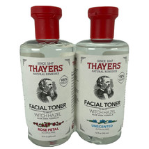 Thayers Unscented &amp; Rose Petal Witch Hazel Facial Toner 12 oz each Lot of 2 - £11.38 GBP